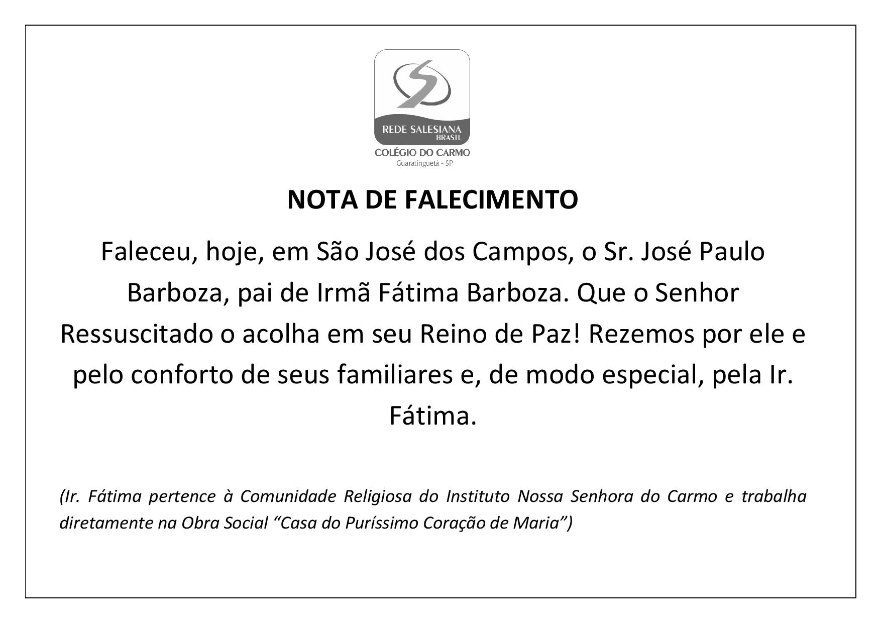 Nota de Falecimento
