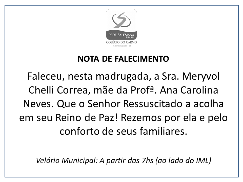 Nota de falecimento