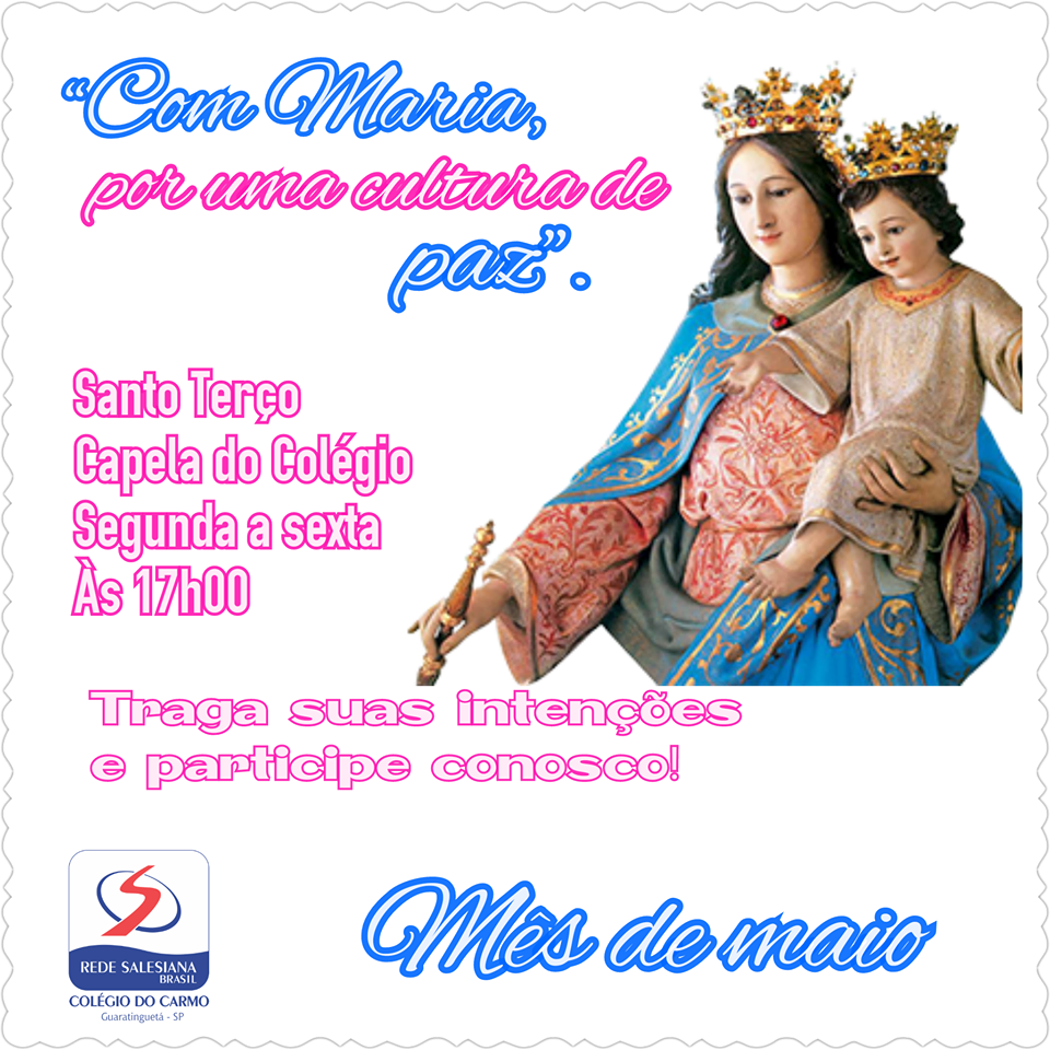 Terço na Capela durante o mês de Maio